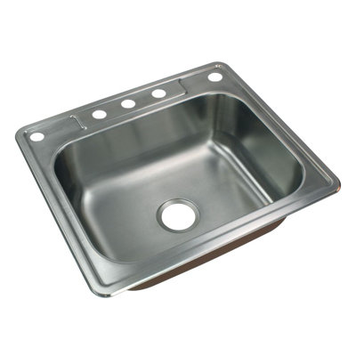 Transolid Classic 22.02'' W Single Bowl Stainless Steel Drop-In Kitchen Sink