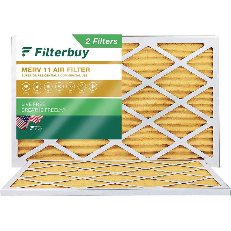 Filterbuy 13x21.5x1 MERV 11 Pleated HVAC Furnace Air Filters 2-Pack