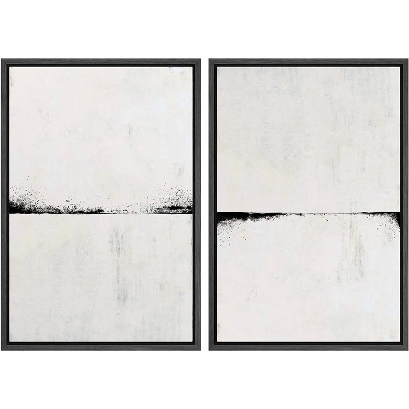 Ensemble de 2 reproductions encadrées sur toile, Noir, H 24 po x l 32 po x P 1,5 po