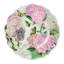Ensemble de plateaux en mélamine 2 pièces Garden Path - 14 po rondes et 18 po x 13,5 po ovales en rose, mauve et blanc - sans BPA et lavable au lave-vaisselle