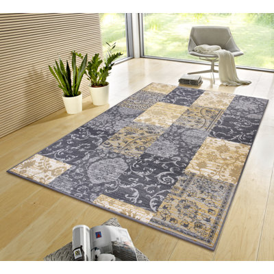 Grey/Mustard Area Rug