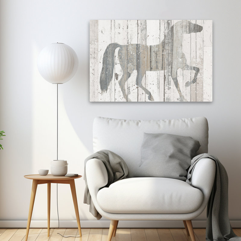 Récolte de cheval gris contemporain Contemporary, H 36 po x l 24 po