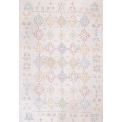 Antique Dhurrie Hallway Runner Cotton Ivory Rug