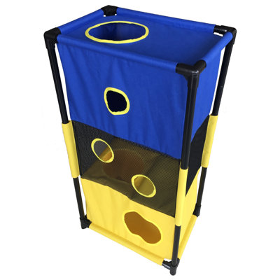 Pet Life Kitty-Square Obstacle Soft Folding Sturdy Play-Active Travel Collapsible Travel Pet Cat House Furniture
