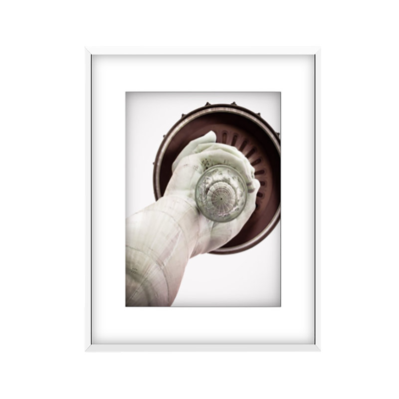 La Torche Print by Francis Augustine, White Framed Paper, 48" H x 32" W x 0.8" D, White