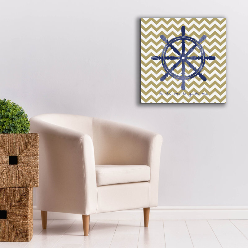  «Ship Wheel 2» par Erin Clark, art mural sur toile, 26 po x 26 po
