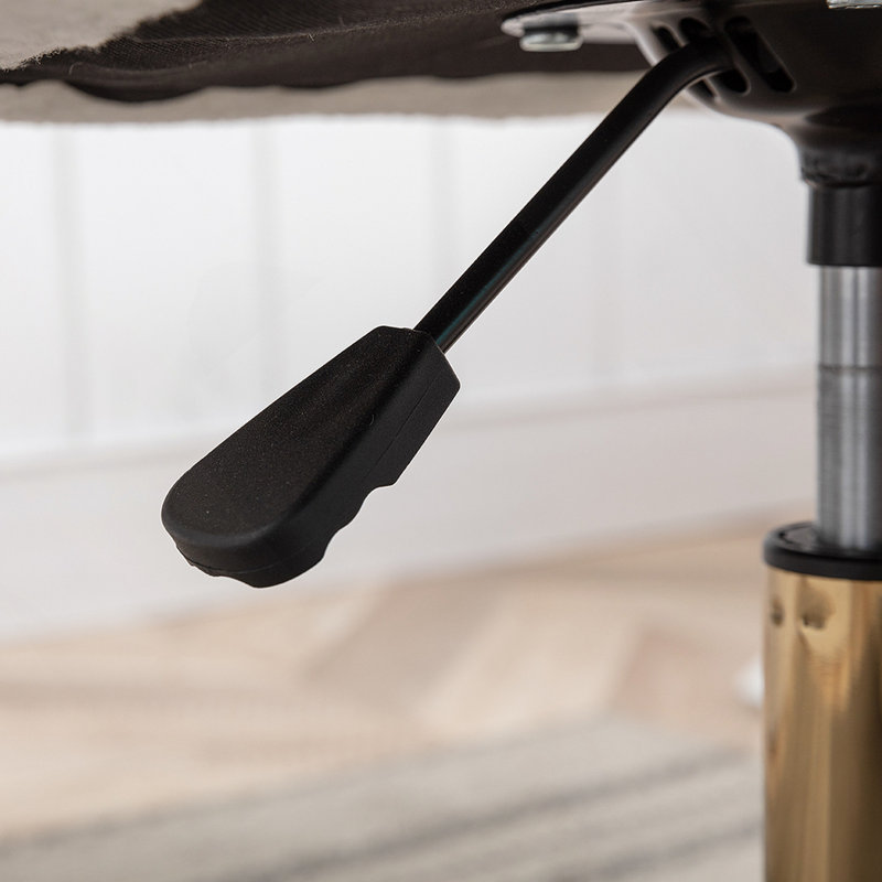 Chaise de bureau en tissu Teddy, hauteur réglable, pivotant à 360 °, Blanc