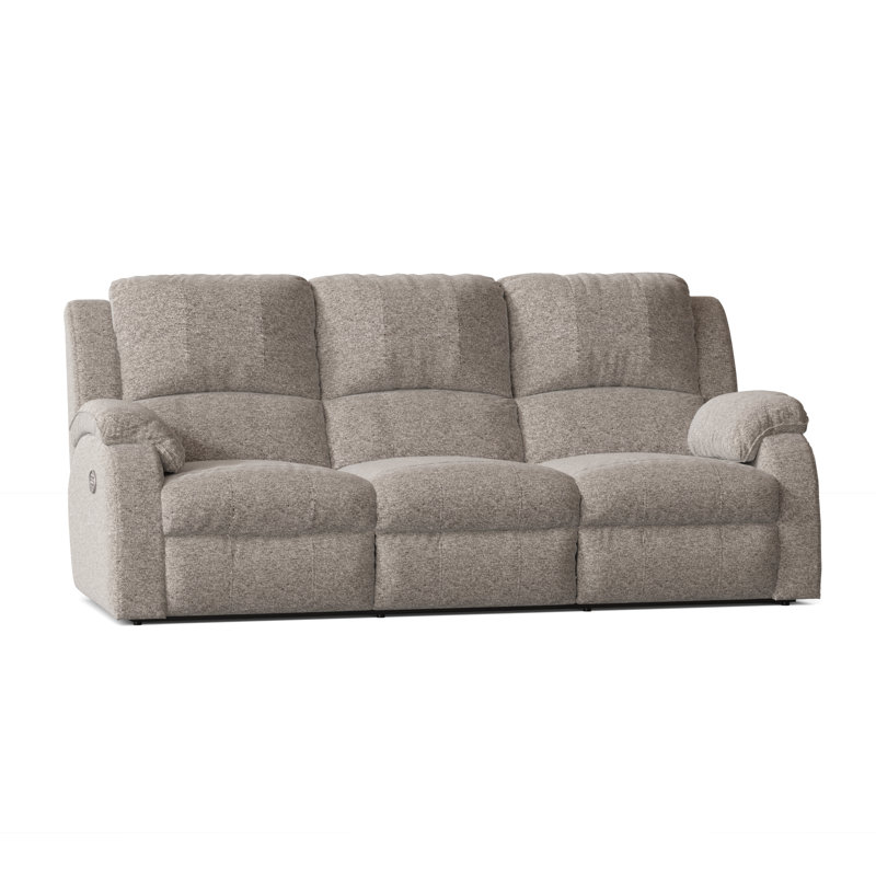 Cagney 89'' Upholstered Power Reclining Sofa, Halifax Dove Polyester