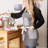 Striped Cotton Bib Apron