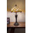 Focht Tiffany Table Lamp Beige Stained Glass LED Bulbs Pull Chain Switches 12"W*12"D*22"H