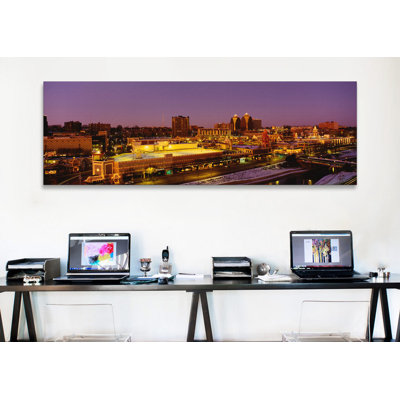 " High Angle View Of Buildings Lit Up At Dusk, Kansas City, Missouri, USA " by Panoramic Images