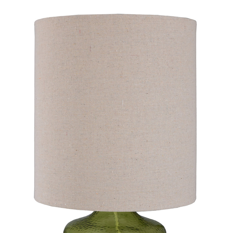 Bethezel Glass Table Lamp, Taupe, Green