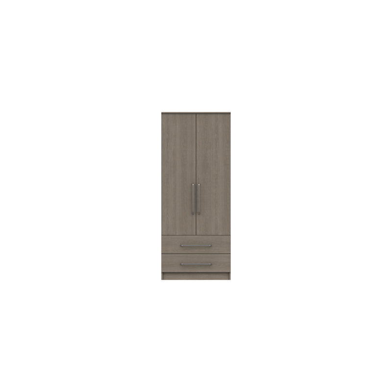 Bushnell 2 Door Manufactured Wood Wardrobe, Grey