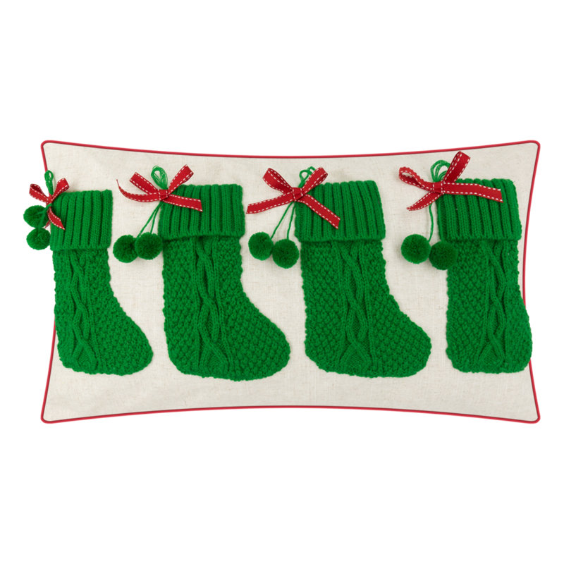 Housse de coussin décoratif, Vert, H 14 po x l 24 po