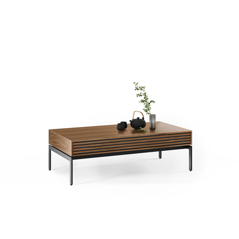 Cora Coffee Table, Natural Walnut, Black