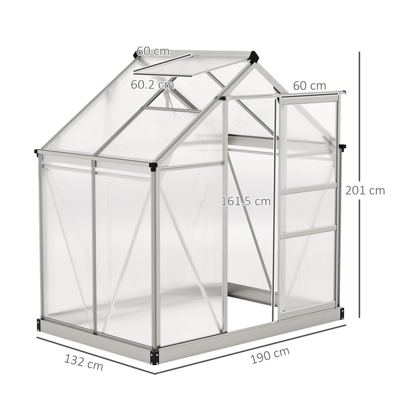 Greenhouse, 6.6' H x 6.2' W x 4.3' D