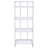 Glossy White 4-Shelf Open Back Bookcase
