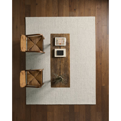 Tapis gris / ivoire touffeté Sublime Texture Korvain SBL03 (9 pi 6 po x 13 pi 6 po)