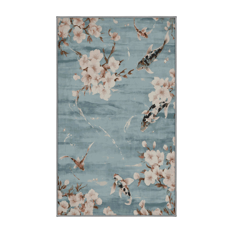 Tapis gris lavable à la machine, Rectangle 7 pi x 9 pi