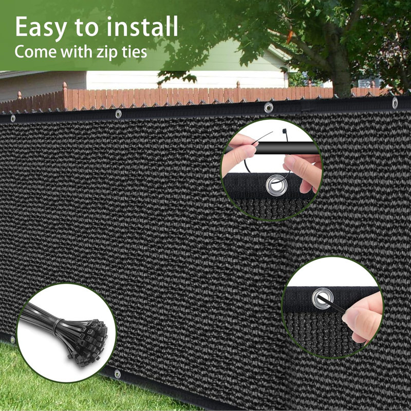 Écran d'intimité pour clôture 5 'X 50' Fence, Noir