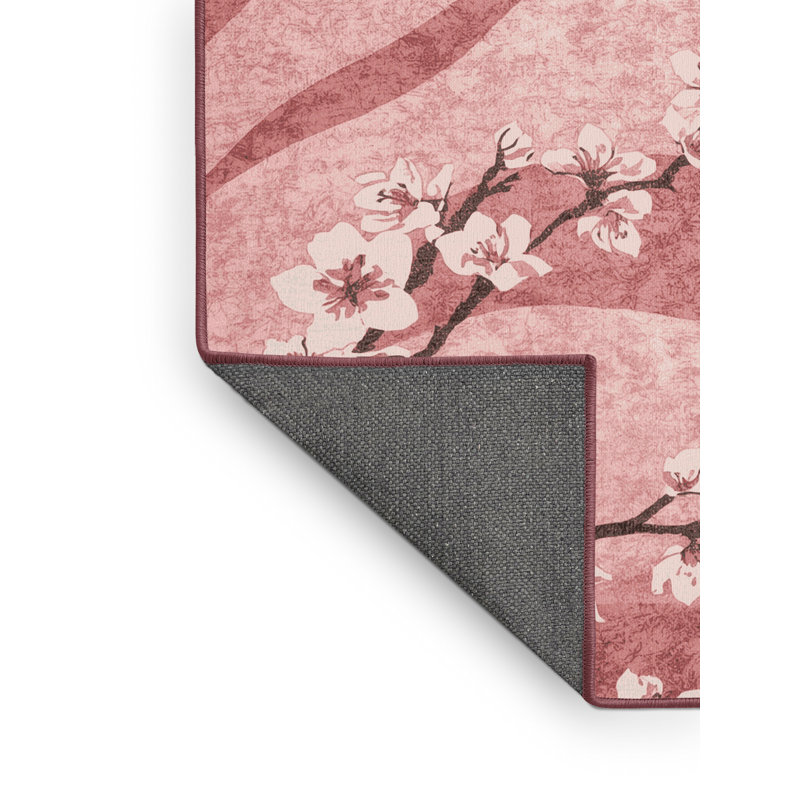 Soft Plush Fannin Easter Modern & Contemporary Abstract Area Rug in Beige – Rose Binding, 3x5