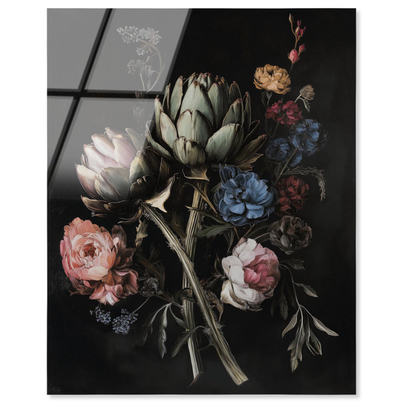 Décoration murale en acrylique Moody Artichoke III par Art Remedy, prête à être accrochée, H 20 po x l 16 po