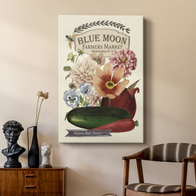 Blue Moon Farmers Market II - galerie sur mesure Cavas, H 48 po x l 32 po