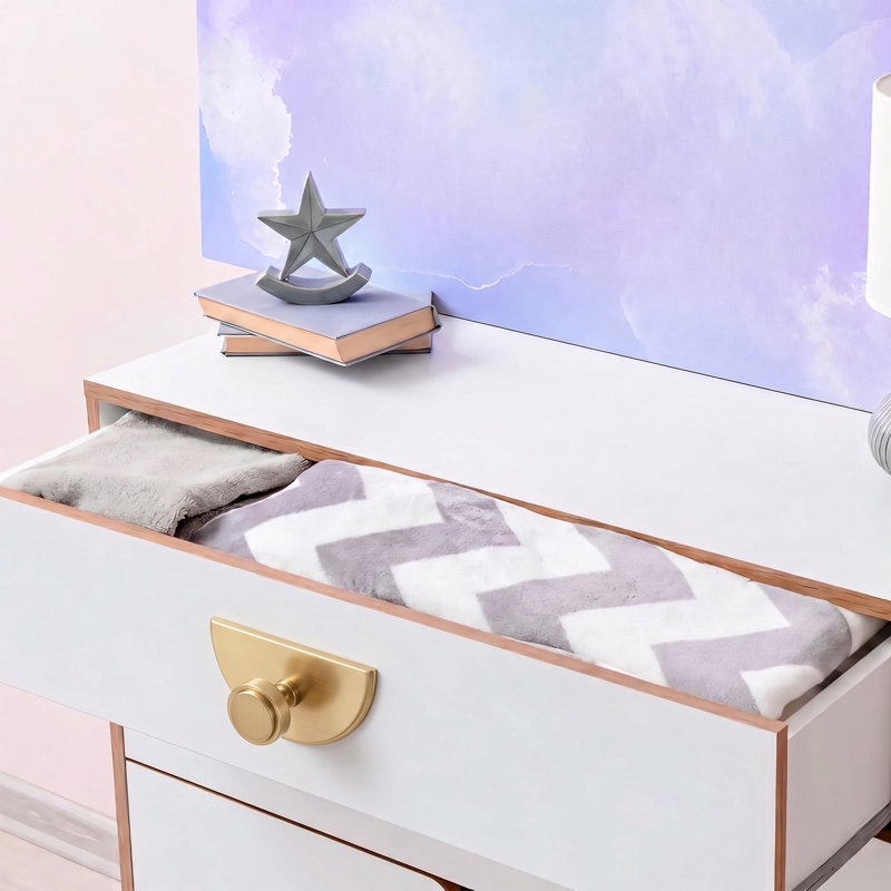 Poignée d'armoire avec demi-cercle MECANS, poignées de tiroir robustes pour garde-robe et armoire - bronze champagne