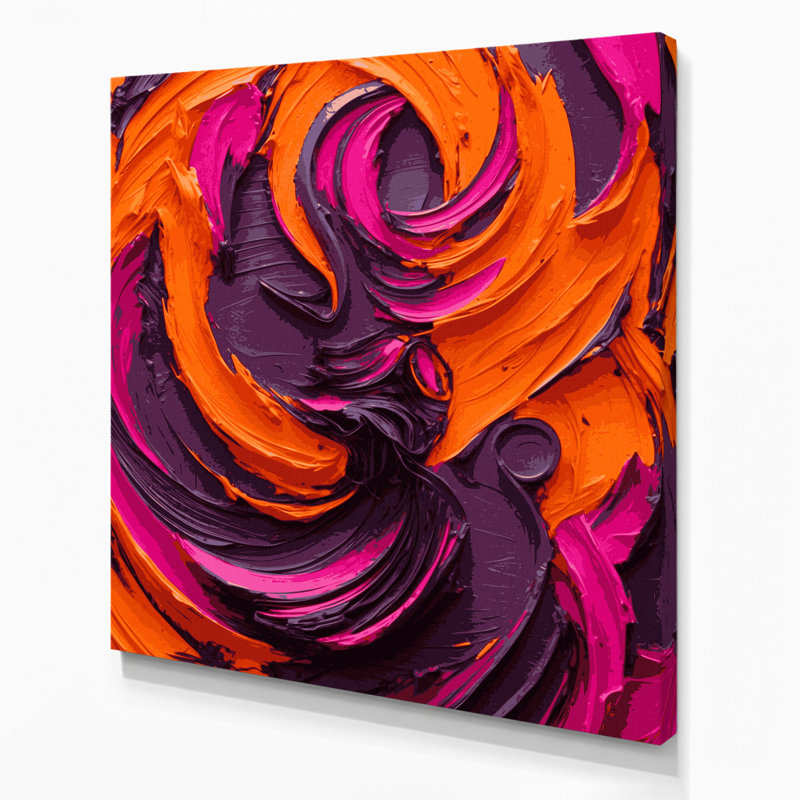 Art mural abstrait sur toile rouge figuratif, H 12 po x l 12 po