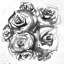 Fleurs noires minimalistes sur toile | Roses abstraites Home Decor