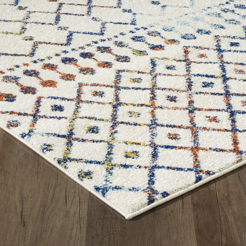 Totti Modern 6' x 9' Washable Geometric Multicolor Synthetic Rug