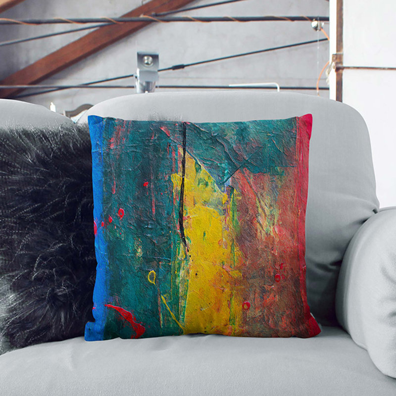 Abstract Square Throw Cushion, 55 x 55 cm, White