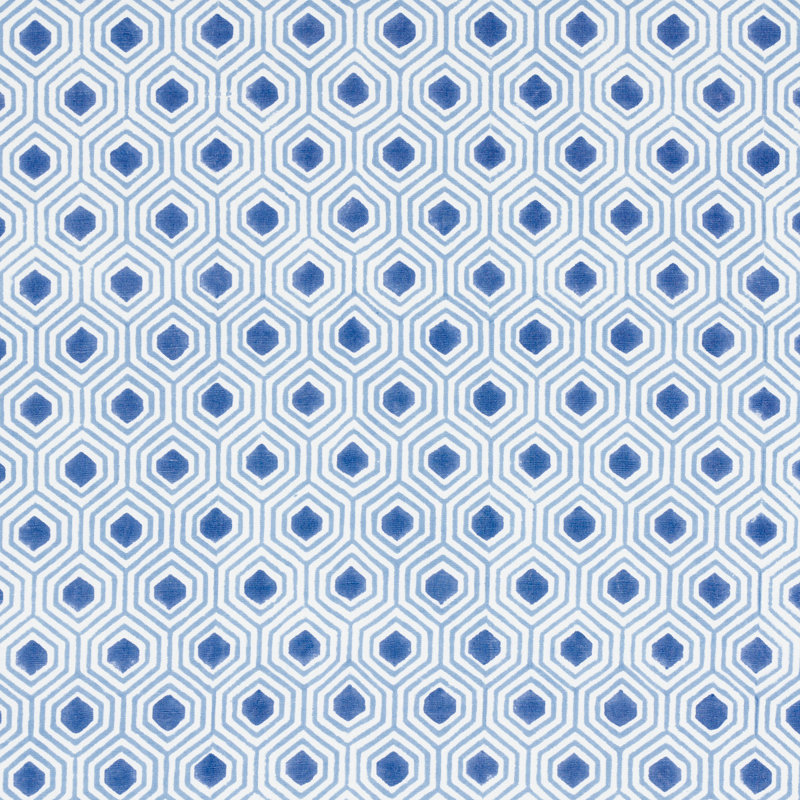Otis Hand Print Fabric, Blue