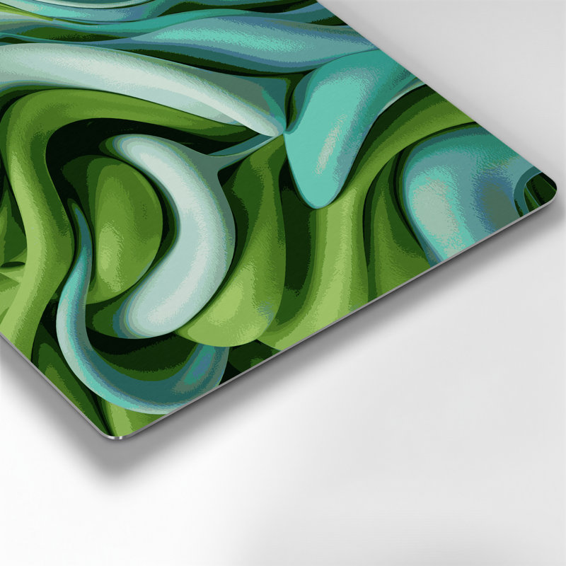«Biomorphic Abstraction 48», art mural en métal vert, H 12 po x l 12 po