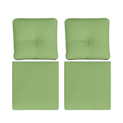 Coussin d'extérieur à assise profonde avec tissu en oléfine (ensemble de 2)