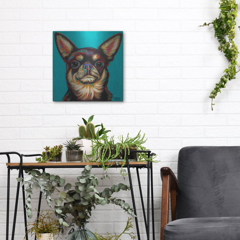 "Chihuahua bleu foncé" par Carolee Vitaletti, H 12 po x l 12 po