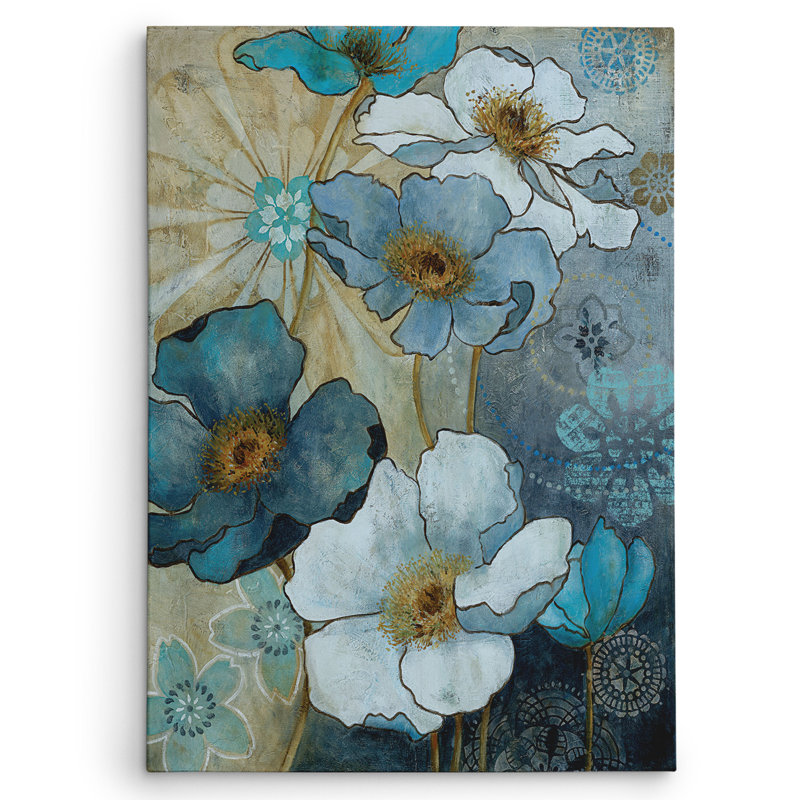 " Blue Denim Garden I " by Carol Robinson, 36" H x 48" W x 1.5" D