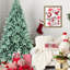 Arbre de Noël 6 pi bleu avec 1390 pointes, branches articulées faciles à assembler, support en métal pour arbre de présentation saisonnier, motif de teinte unique, décoration des Fêtes robuste