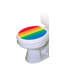 Adhésif décoratif de siège de toilette à rayures arc-en-ciel pour la jeunesse - Couvercle de vinyle autocollant statique-4320929