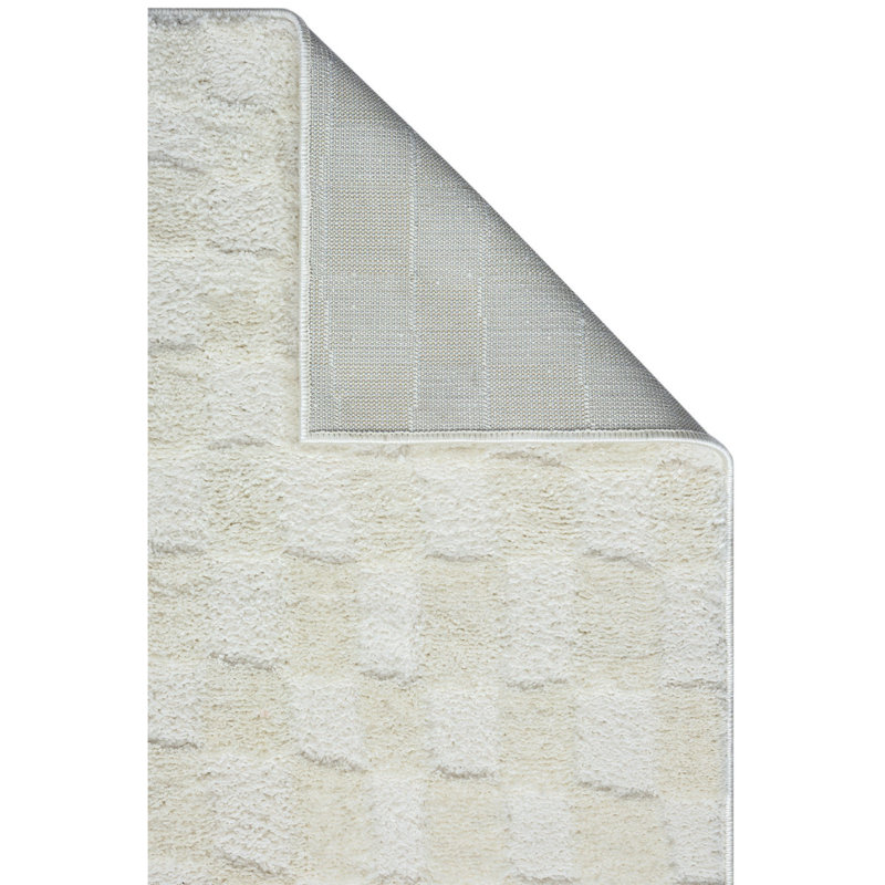 Luxurious Woven Carpet, Cream Color, 4.6 x 6.6 Feet | 100% Polyester, 1.0 in Pile Height, 1750 g/m² | Durable Jute Sole, Vacuum Cleaner Safe | Elegant Addition for Living Room & Bedroom Décor