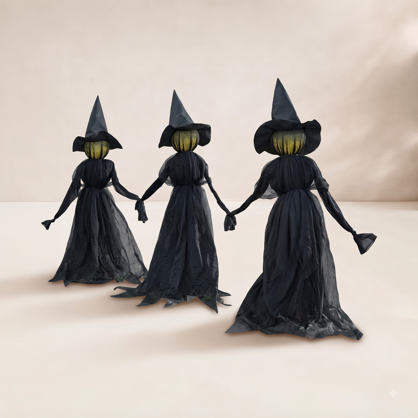 LED Lighted Witch Garden Stake, Lighted Heads