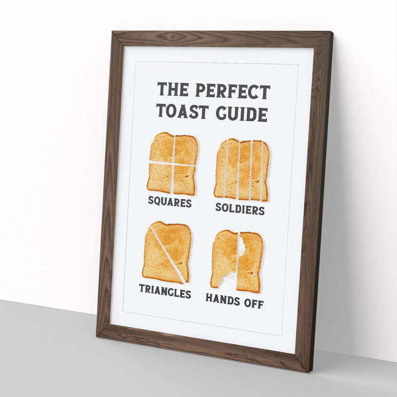 The Perfect Toast Guide - Picture Frame Typography, 65cm H x 48cm W x 2cm D, Walnut Framed