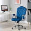 Chaise de bureau à domicile, fauteuil d'ordinateur en velours, fauteuil de bureau capitonné à boutons avec roulettes pivotantes, hauteur réglable et fonction d'inclinaison-692379118
