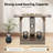 40" W Bamboo Entryway Console Table, 2-Tier Narrow Hallway Sofa Table with Raised Edges, Walnut