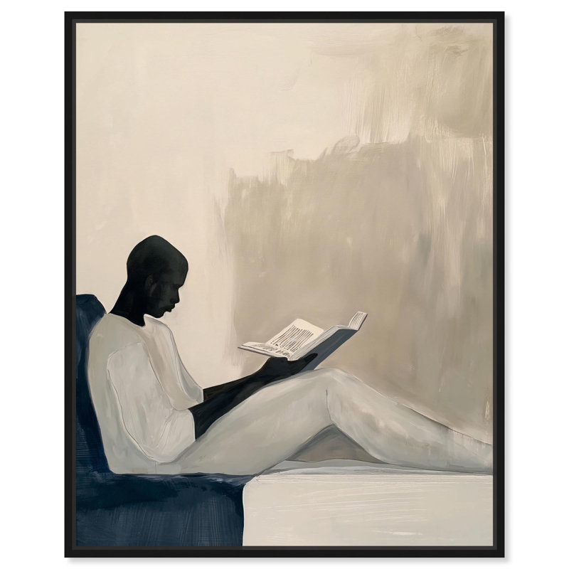 Void Reader I, Modern Boho Art par Art Remedy, H 46 po x l 37 po, Cadre noir
