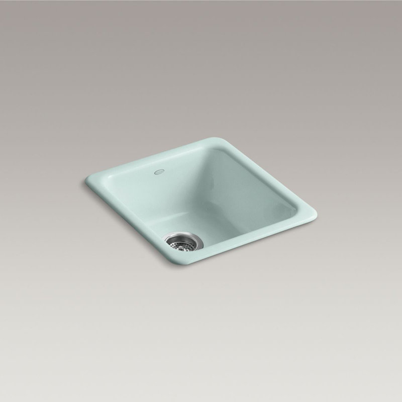 IronTones 17" L x 18-3/4" W x 8-1/4" Top-Mount/Under-Mount Single-Bowl Kitchen Sink, Frost