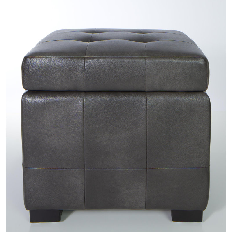 Faux Leather Ottoman