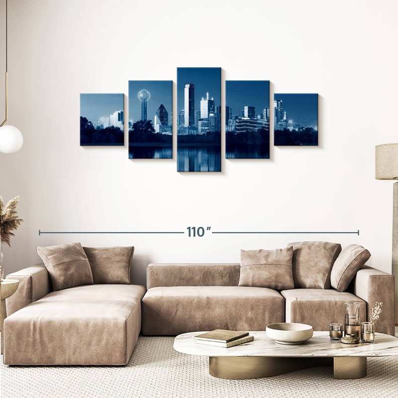  'Dallas Skyline Reflection, 36" H x 80" W