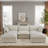 5-Piece Upholstered Modern Linen Fabric Sectional With Storage Ottoman-1262559040