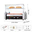 Hot Dog Roller 7 Rollers 18 Hot Dogs capacité 1050W Inox Saucisse Grill Machine à cuisiner avec double contrôle de la température Couvercle en acrylique Acrylique